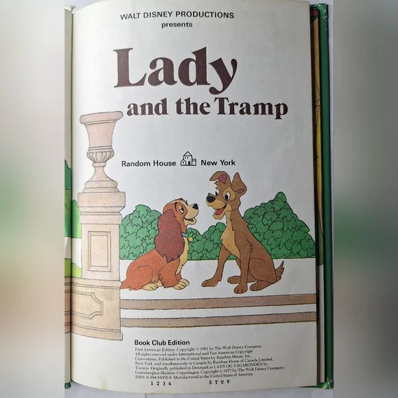 Walt Disney's Lady and The Tramp 1981 first American Edition Grolier Book Club - Picture 5 of 6